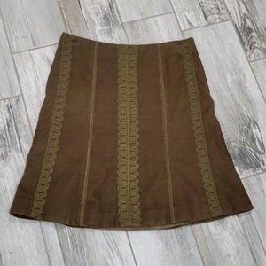 BODEN Embroidered Corduroy A-Line Skirt